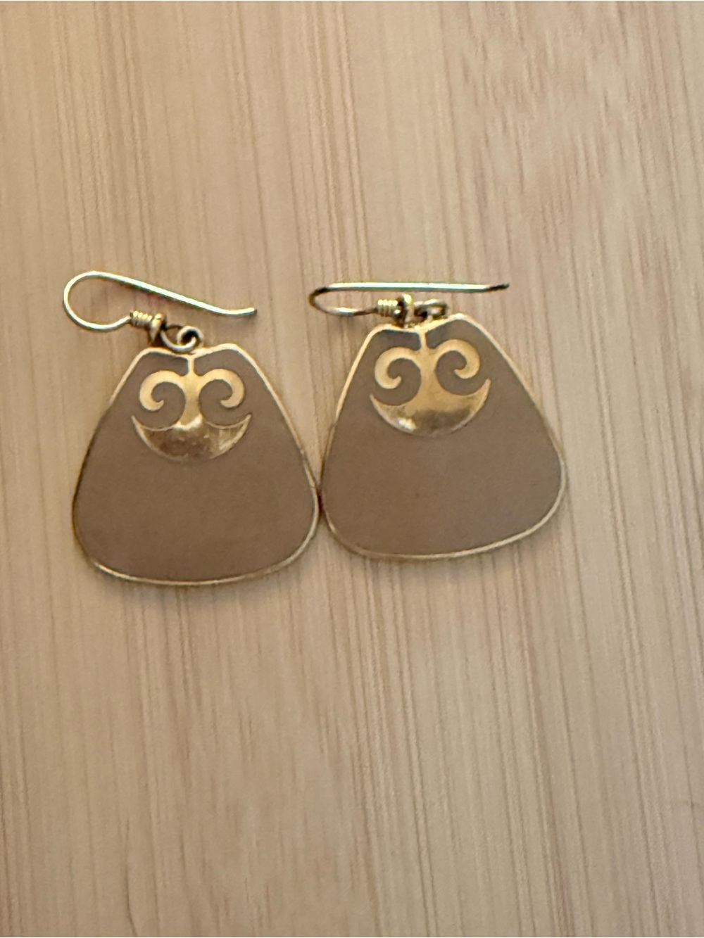 Vintage Signed Laurel Burch Gold-Tone Enamel Dangle Earrings